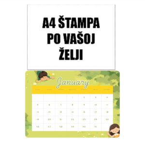 ZIDNI KALENDAR 2 SA A4 SLIKOM I 12 MESEČNIH LISTOVA (Copy)