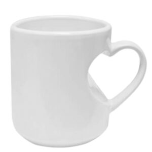 330 ML BELA ŠOLJA / OBLIK SRCE
